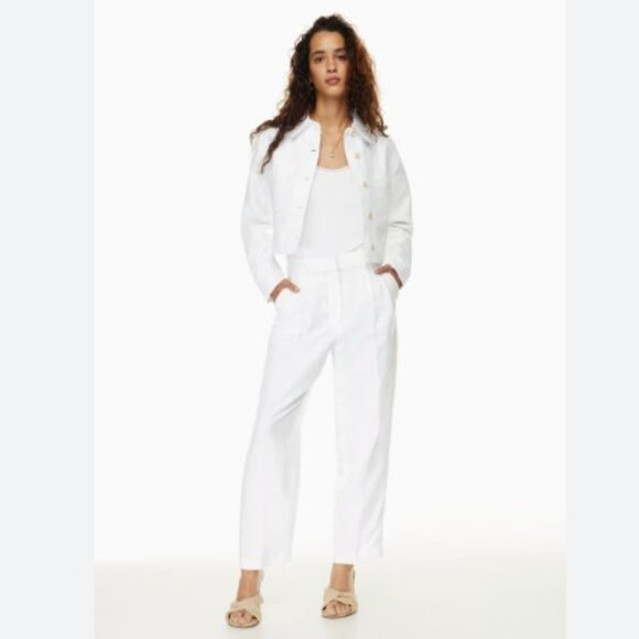 Aritzia Pants - Aritzia White Carrot Linen Pant